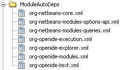 Contents of the platform7/config/ModuleAutoDeps directory
